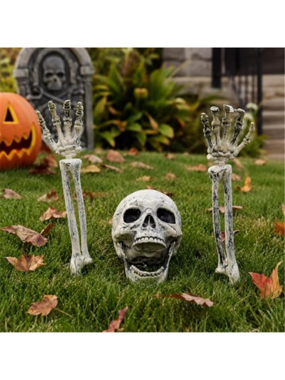 Skeleton Groundbreaker, Skull Stakes for Halloween Decorations Outdoor